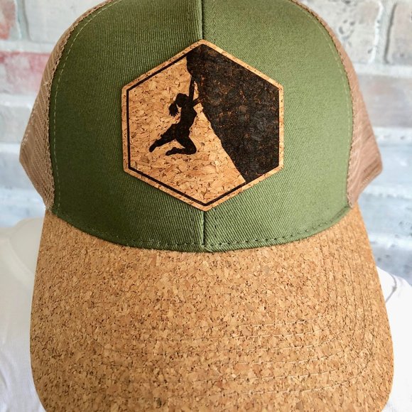 Rock Climber Unisex Cork Snap Back Vegan Hat - Picture 3 of 8